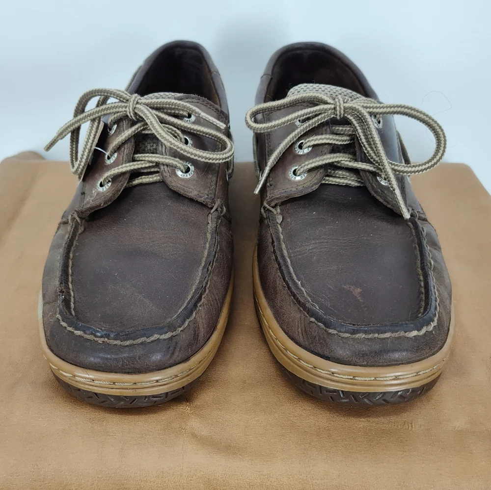 Sperry Mens Brown Leather Surveyor Boat Shoes Size 11M
